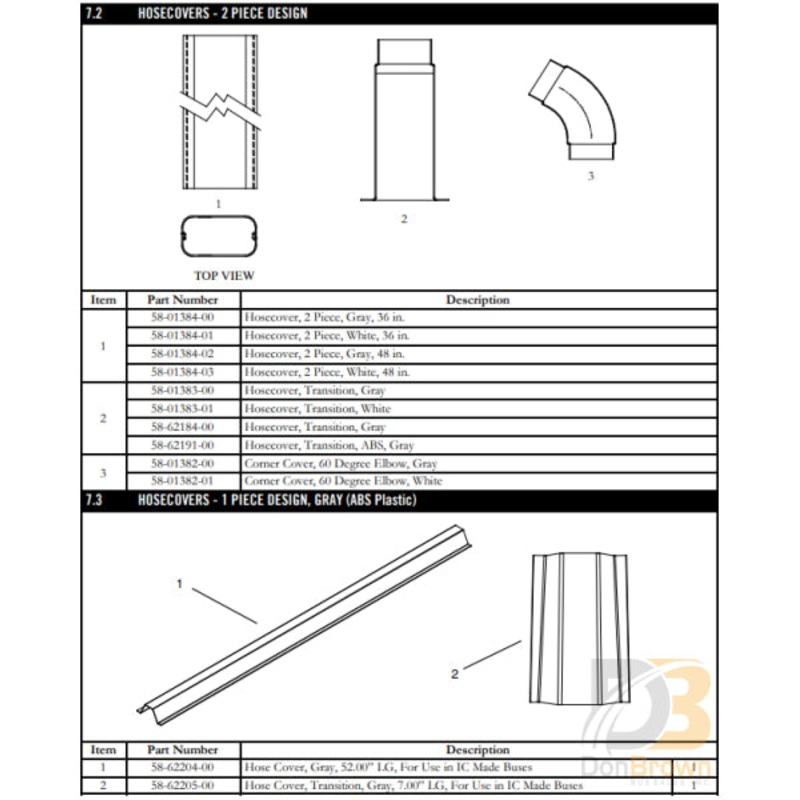 TRANSITION, HOSE COVER, WHITE 58-01383-01