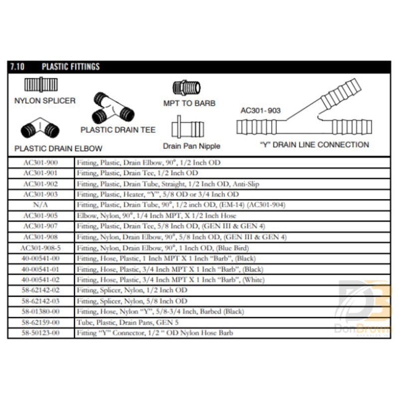 TUBE, DRAIN, PLASTIC, BARBED 58-62159-00