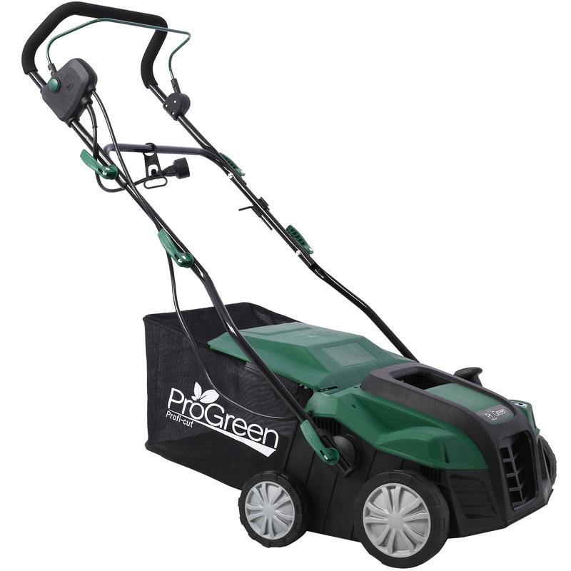 2-in-1 16Inch Electric Dethatcher Scarifier 15 Amp with Removable Collection Bag Extra Large 58QT