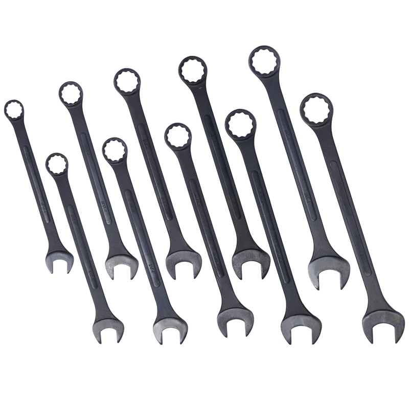 10 PCS SAE Jumbo Combination Wrench Set Extra Large Black-Oxide 1-5/16 – 2 with Pouch