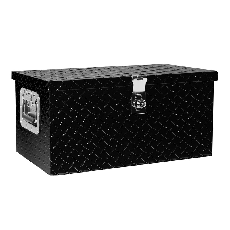 20 Inch Truck Box Aluminum Tool Box with Lock Side Handle and Keys Black 20.111.89.3