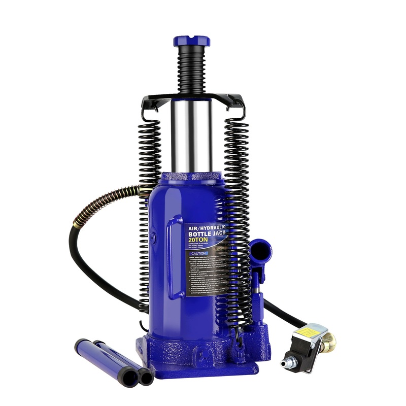 20 Ton Pneumatic Air Hydraulic Bottle Jack with Manual Hand Pump–Blue