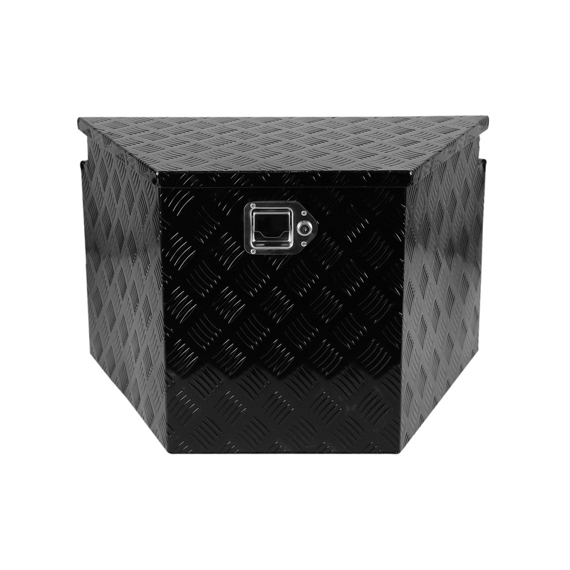 28.5 Inch Truck Box Heavy Duty Aluminum Alloy Diamond Plate Tongue Box Tool with Lock and Keys 28.5×17.7×18.5