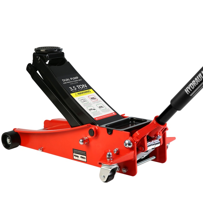 3.5 Ton Low Profile Heavy-Duty Steel Racing Floor Jack with Dual Piston Quick Lift Pump Lifting Range 4-21