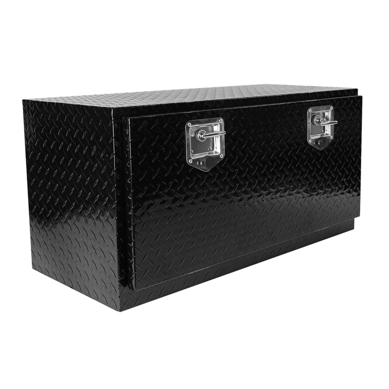 36 Inch Truck Box Truck Box Heavy Duty Black Aluminum Tread Tool Box with Locks T-Handle Latch Key 3617.117.9