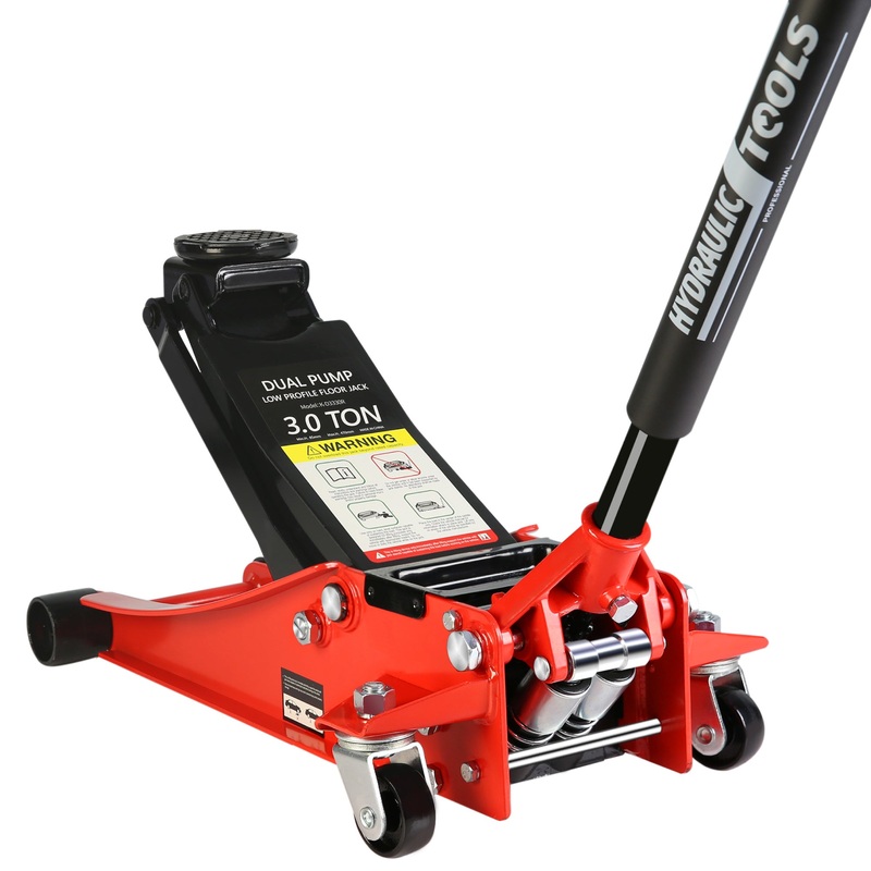 6600 Lbs Hydraulic Low Profile and Steel Racing Floor Jack with Dual Piston Quick Lift Pump Lifting Range 3.3-18.5