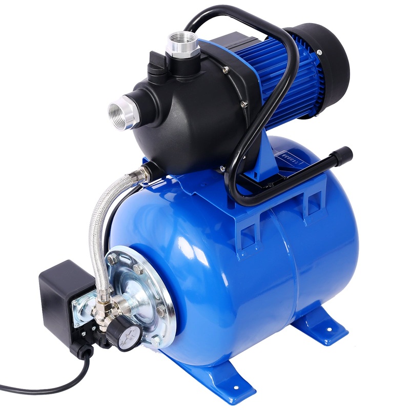 1.6HP Shallow Well Pump with Pressure Tank Automatic Booster Pump–Blue