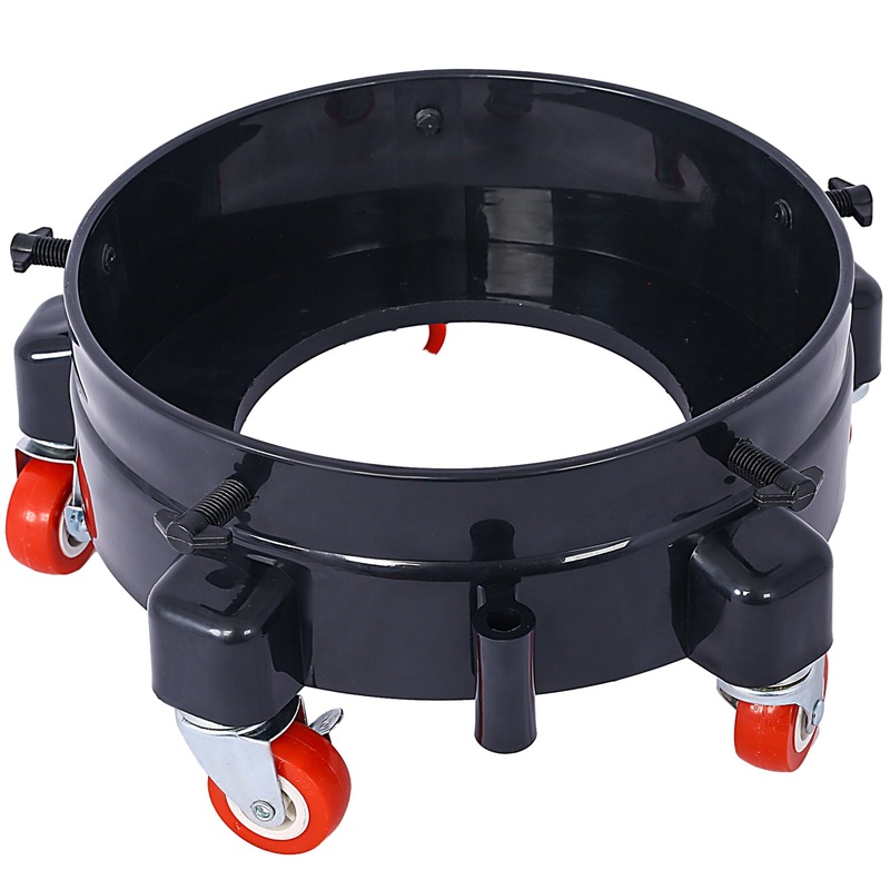 11.2 Inch Bucket Dolly Removable Rolling Bucket 5 Roll Swivel Casters Turning–Black