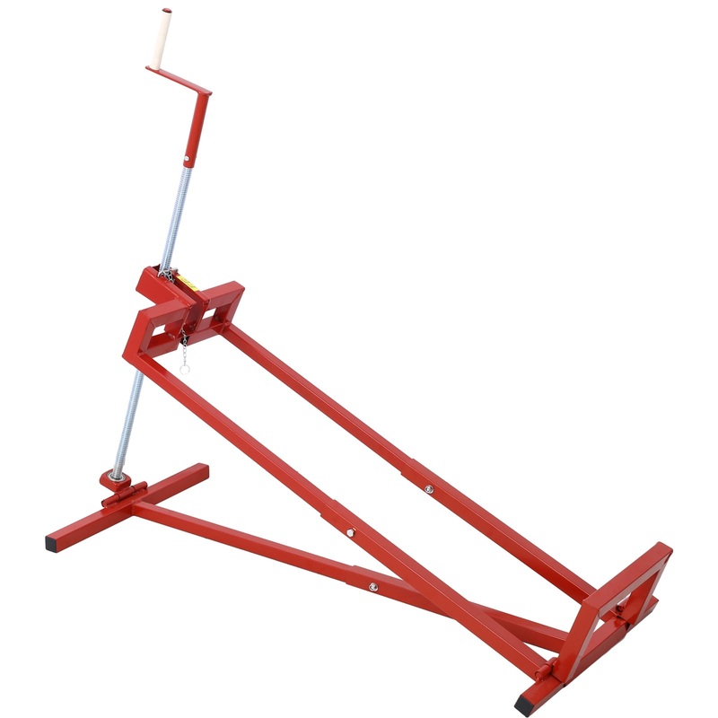 Easy Mower Lift 800 Lbs Capacity Ride-on Cleaning Aid + 45 Tilt Adjustable–Red