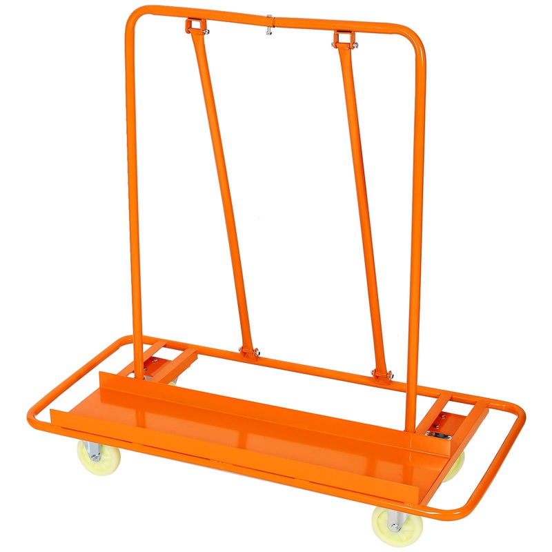 Heavy Duty Drywall Sheet Cart & Panel Dolly 1600lbs Load Capacity Casters with Brake–Orange