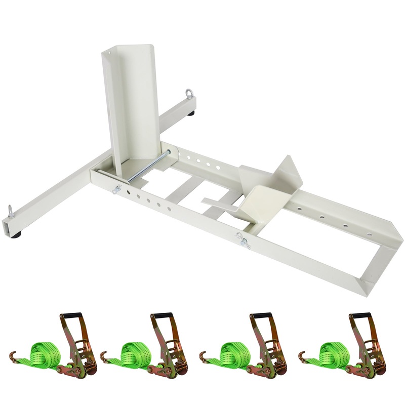 1800 Lb. Capacity Motorcycle Stand Wheel Chock Adjustable Heavy Duty with 4 Sets Tie down