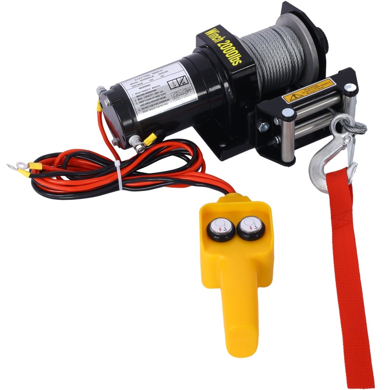 2000lb 12V Electric Winch Off-Road Waterproof Steel Cable