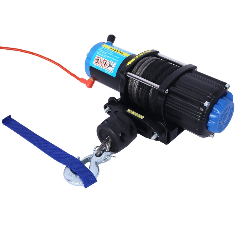 4500 lb Electric Winch 12V Waterproof Synthetic Rope Trailer with Wired and Wireless Remote