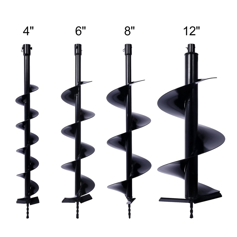 Auger Drill Bit 3/4 Shaft Auger Digger Replacement Bits Earth 4 4IN+6IN+8IN+12IN