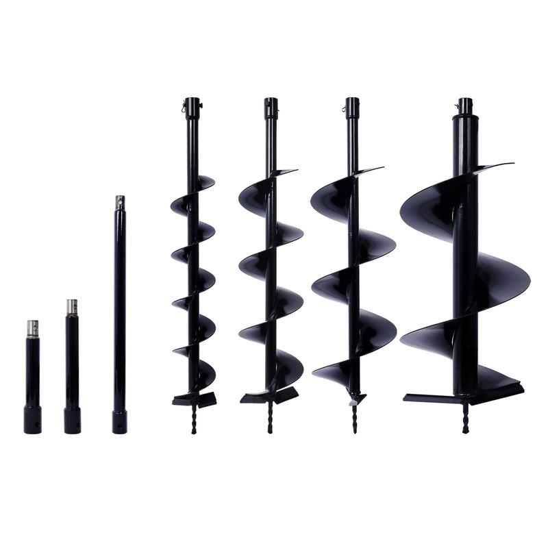 Auger Drill Bit 3/4 Shaft Auger Digger Replacement Bits Earth 4IN+6IN+8IN+12IN+ROD KIT