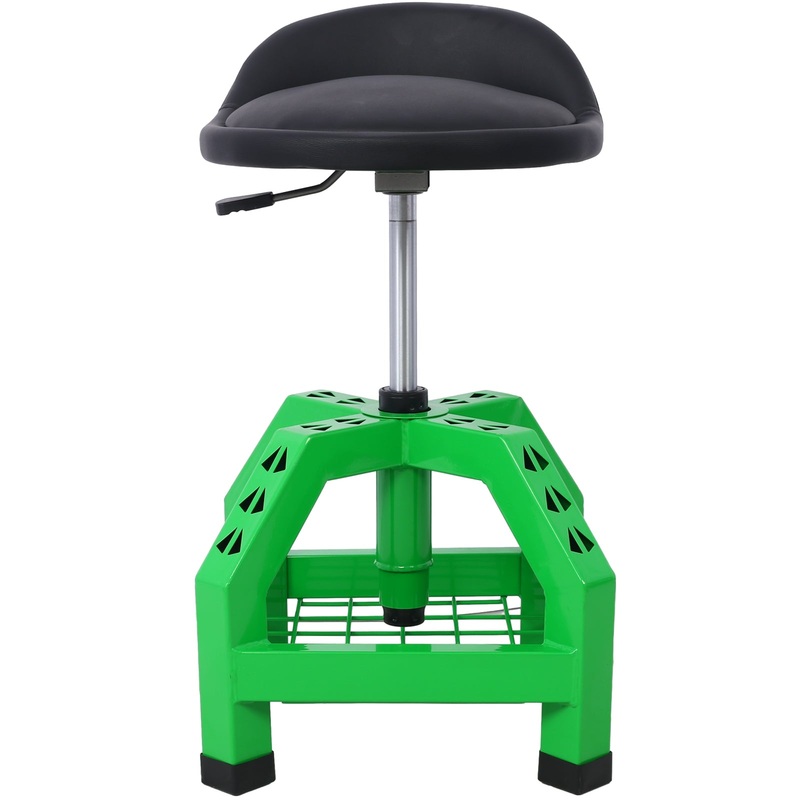 Pneumatic 360 Degree Swivel Stool Rolling Creeper Seat Heavy Duty with Casters 300 lbs Capacity–Green