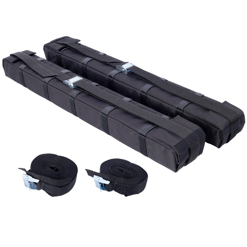 Roof Rack Pads Universal Car Soft Carrier with Tie Down Straps Rope Quick Loop Strap and Storage Bag