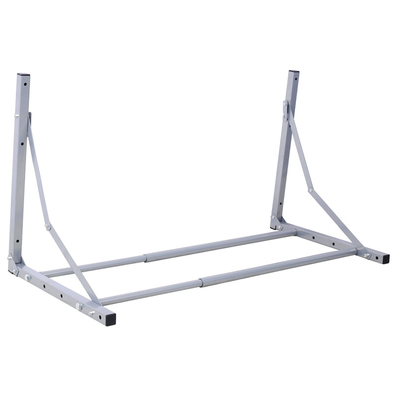 Wall-Mounted Folding Tire Storage 30.5 to 50.5 Inches Wide Supports 300 Lbs–Grey