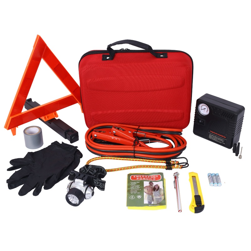 Auto Safety Emergency Kit Car with Portable Air Compressor