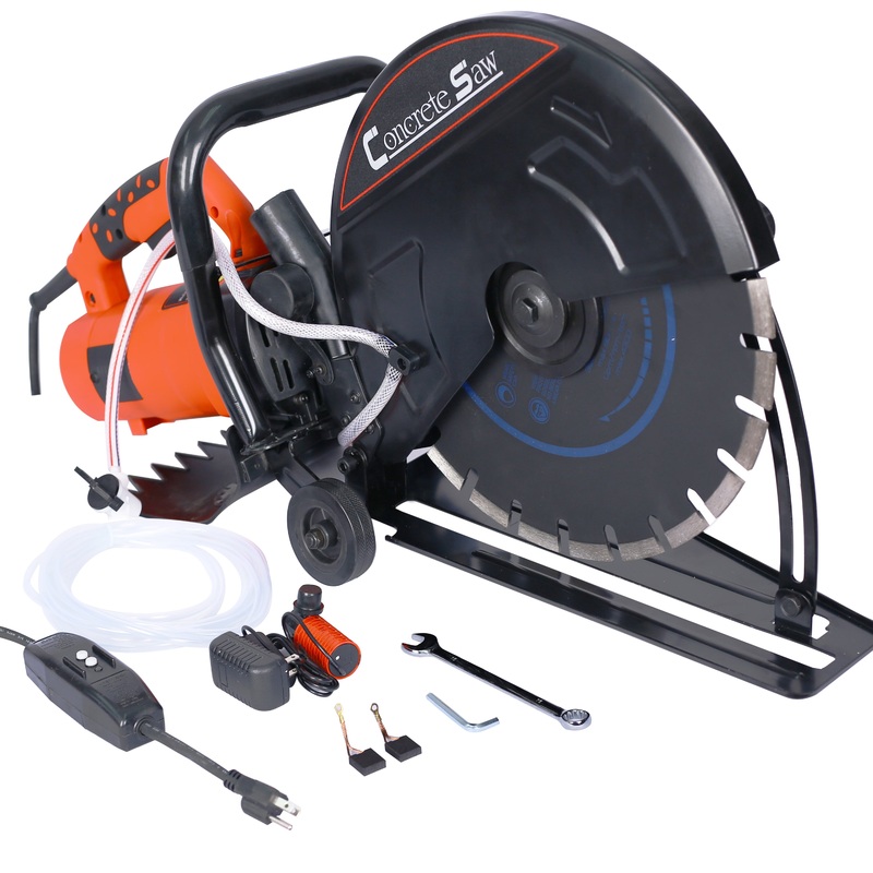 Electric 14 Cut Off Saw Wet/Dry Concrete Guide Roller with Water Line Attachment