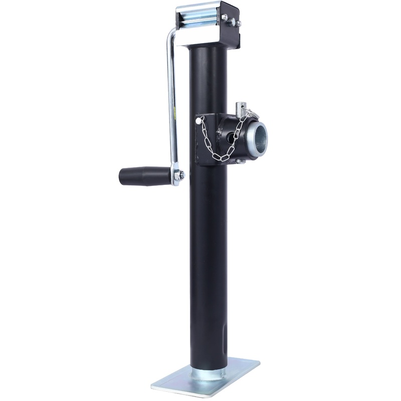 Weld-On Pipe-Mount Swivel RV Trailer Jack 5,000 lbs. 15-1/2 Inches Vertical Travel Black