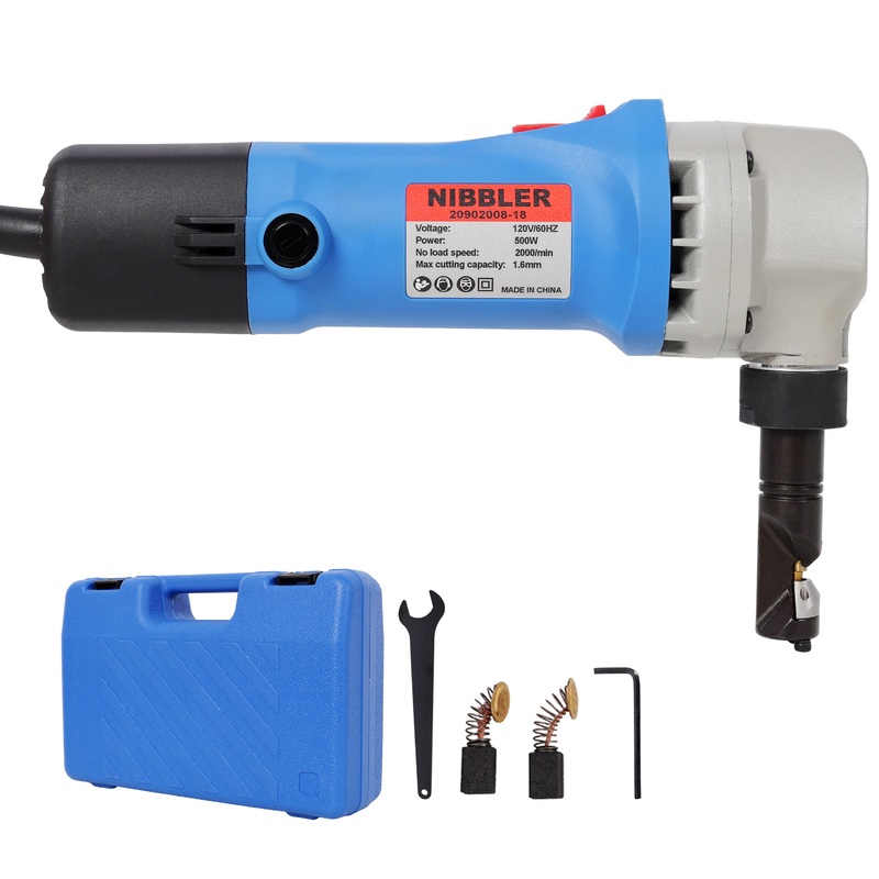 Electric Sheet Metal Nibbler 16 Gauge Precision Metal Cutting Tool 360 Rotation