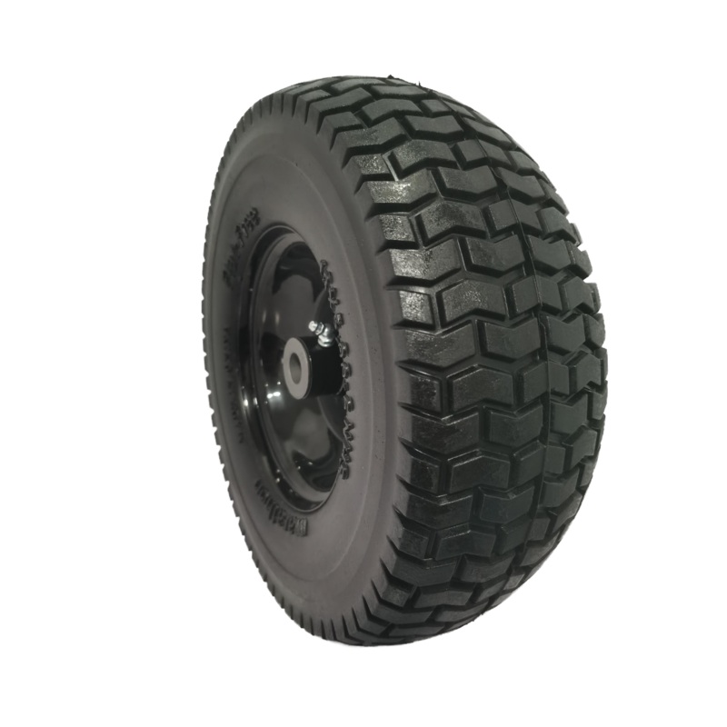 Flat-Free Tire and Wheel Assemblies Black PU 13×5.00-6 with 3′ Hub
