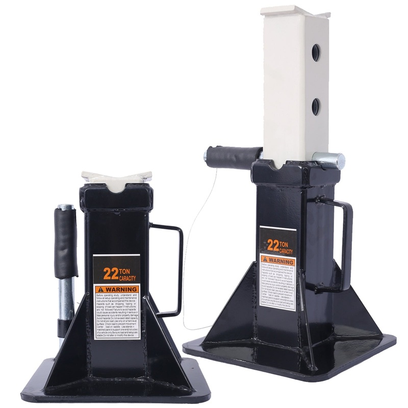 1 Pair Heavy Duty Pin Type Professional Car Jack Stand with Lock 44,000 Lbs Capacity–Black
