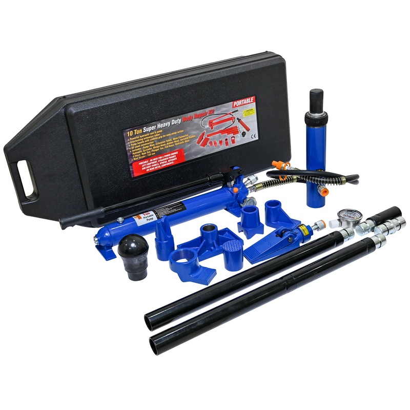 10 Tons of Portable Hydraulic Equipment Components–Black+Blue