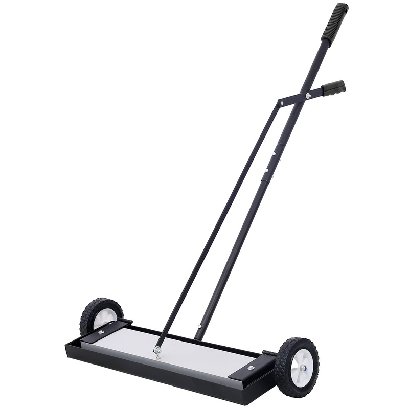 24” Rolling Magnetic Pick-Up Sweeper Heavy Duty Push-Type with Release 100 Lbs Capacity