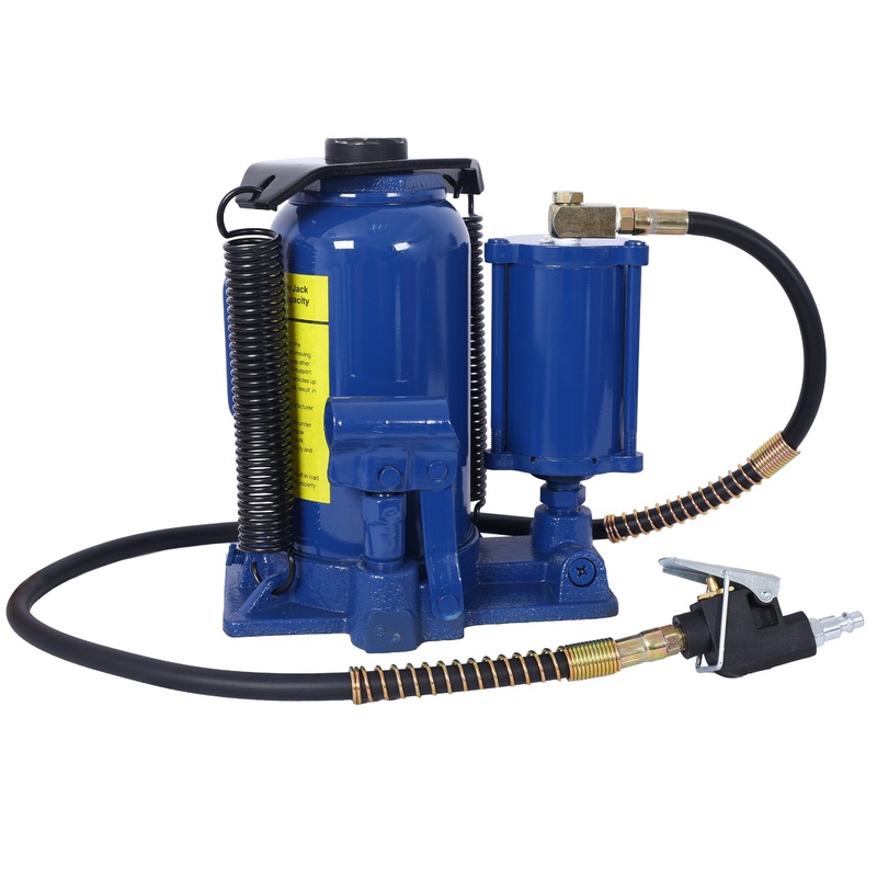 Air Hydraulic Bottle Jack 20 Ton/44029 LBS All Welded 10.2-19.7 inch Lifting Range Manual Handle and Pump–Blue
