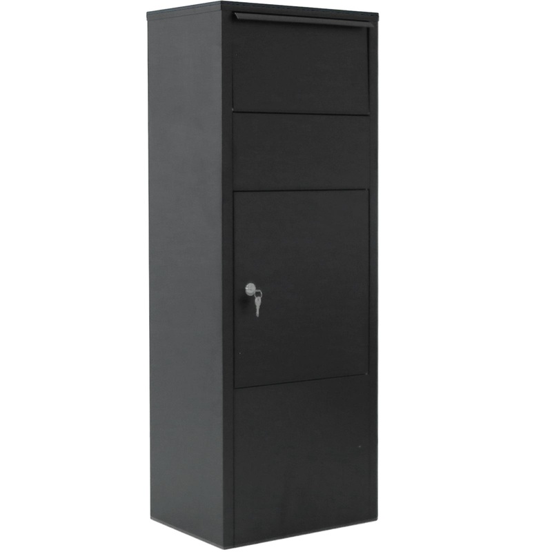 Large Package Delivery Box with Lockable Storage Compartment Heavy Duty Weatherproof–Black 10.5 x 15.5 x 41.30
