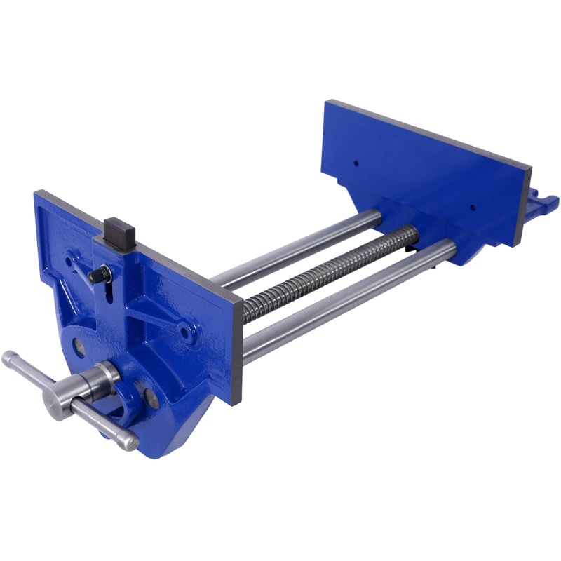 Rapid Action Woodworking Vise Quick Release Lever for Adjustments 10.5 Inch Jaw Width Made with Heavy-Duty Cast Iron–Blue