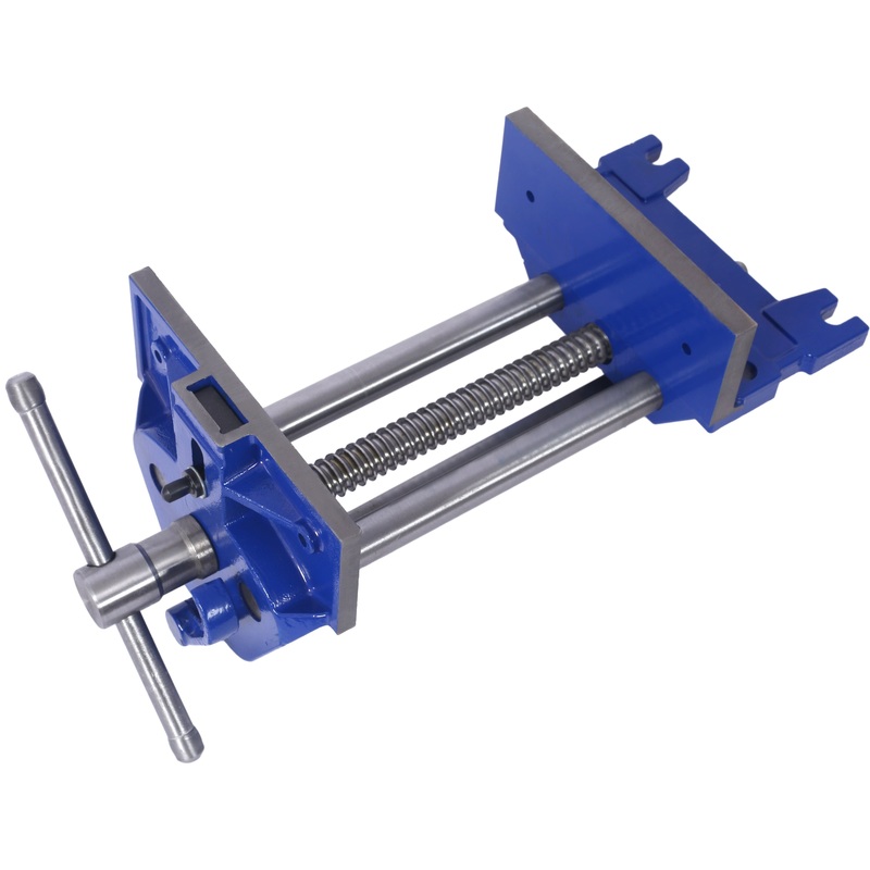 Rapid Action Woodworking Vise Quick Release Lever for Adjustments 7 Inch Jaw Width Made with Heavy-Duty Cast Iron–Blue