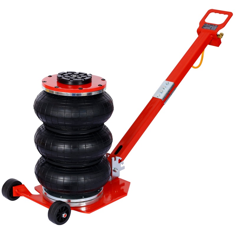 3T Triple Bag Air Jack Pneumatic Jack 3 bag Lifting 16in Capacity 6600lbs–Red