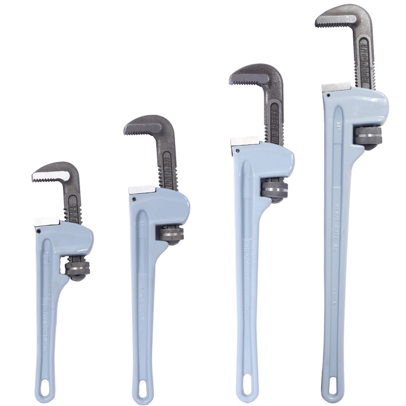 4PCS Aluminium Pipe Wrench Adjustable Jaw Plumbing Pipe Wrench (10 14 18 24 inch) Pipe Wrench Set