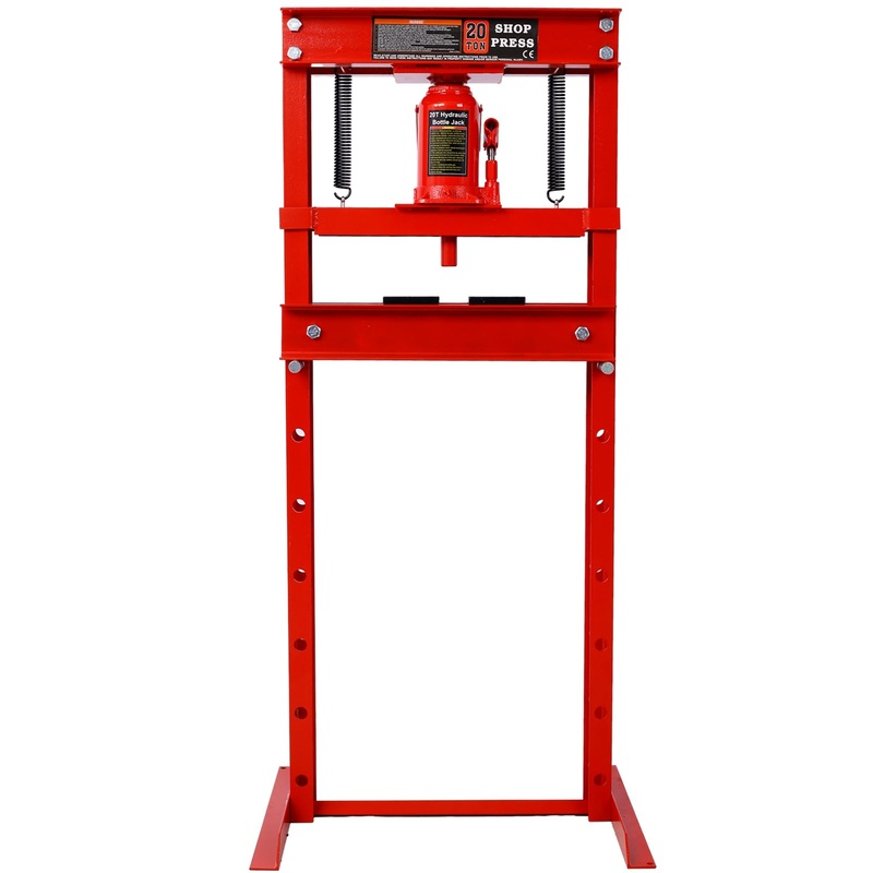 20 Ton Bottle Jack Shop Press Bend Straighten or Press Parts Install Bearings U-Joints Bushings Ball Joints and Pulleys-Red