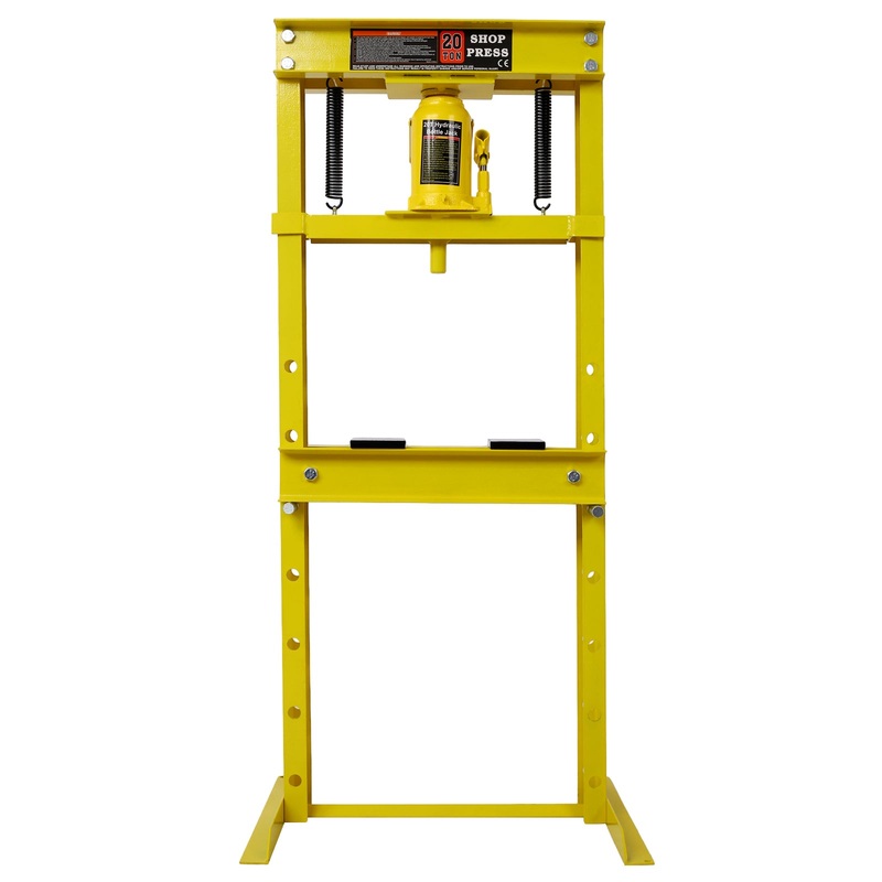 20 Ton Bottle Jack Shop Press Bend Straighten or Press Parts Install Bearings U-Joints Bushings Ball Joints and Pulleys-Yellow