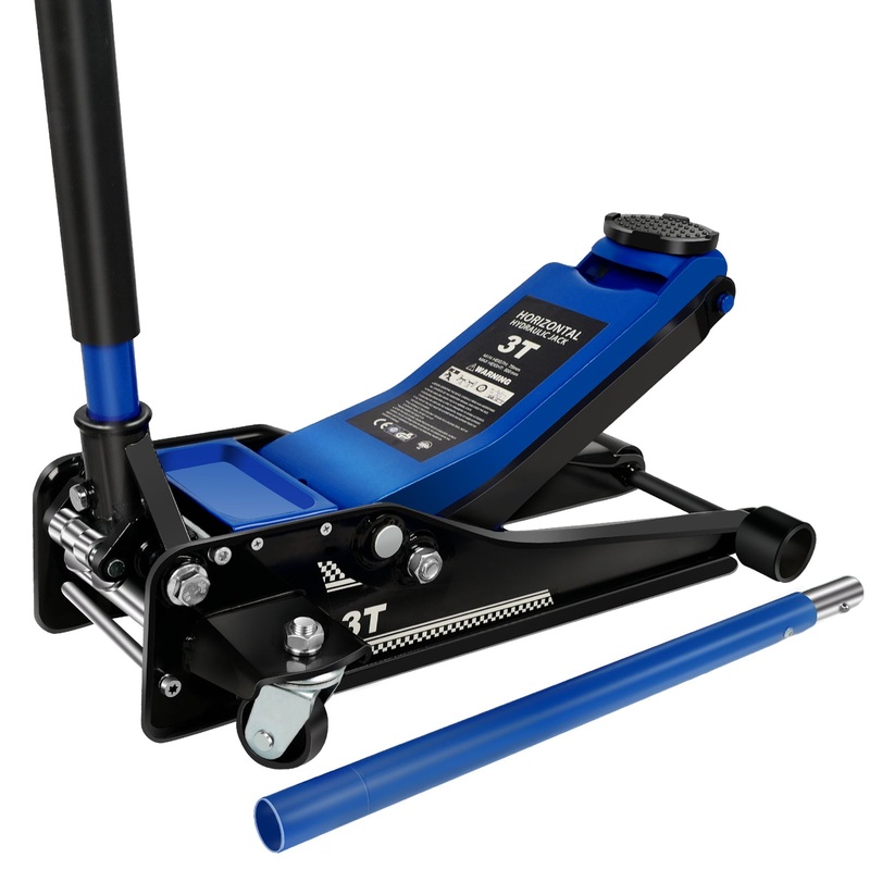 3 Ton 6600lbs Low Profile Floor Jack Dual Piston Quick Lift Pump Lifting Range 75mm/2.95-500mm/19.69–Blue