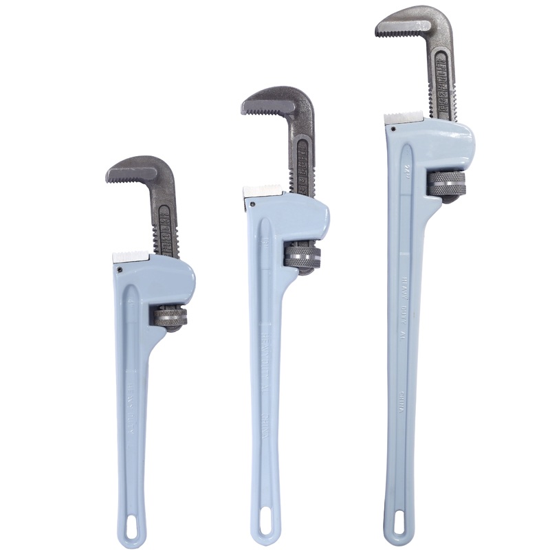 3PCS Aluminium Pipe Wrench Set Adjustable Jaw Plumbing 14 18 24 inch