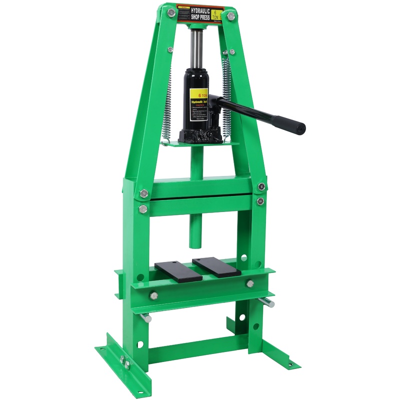 6-Ton Benchtop A-Frame Hydraulic Shop Press with Plates Adjustable Garage Floor–Green