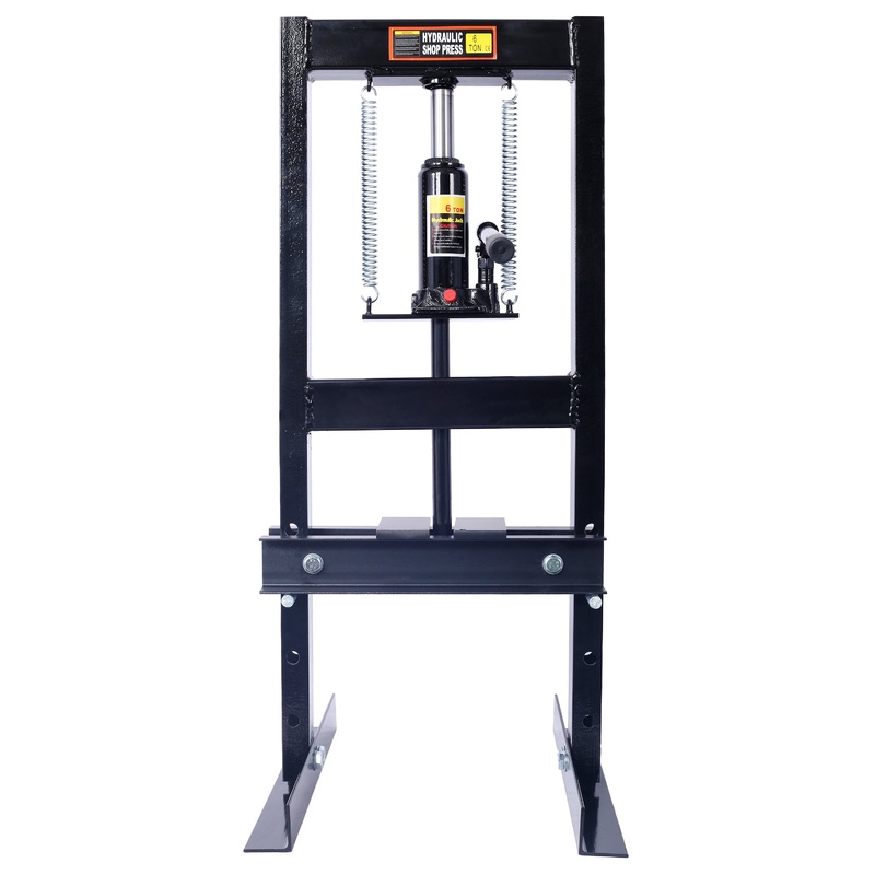 6 Ton Hydraulic H-Frame Garage Floor Adjustable Shop Press with Plates–Black