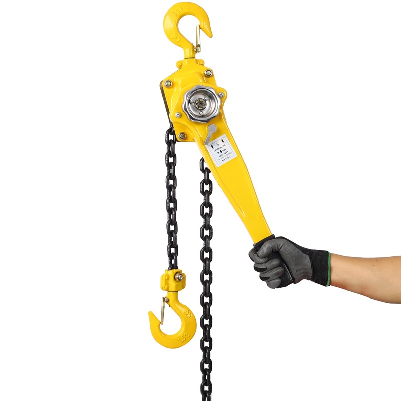 Lever Chain Hoist 3/4 Ton 1650LBS Capacity 10 FT with Heavy Duty Hooks Ratchet Block Lift Puller