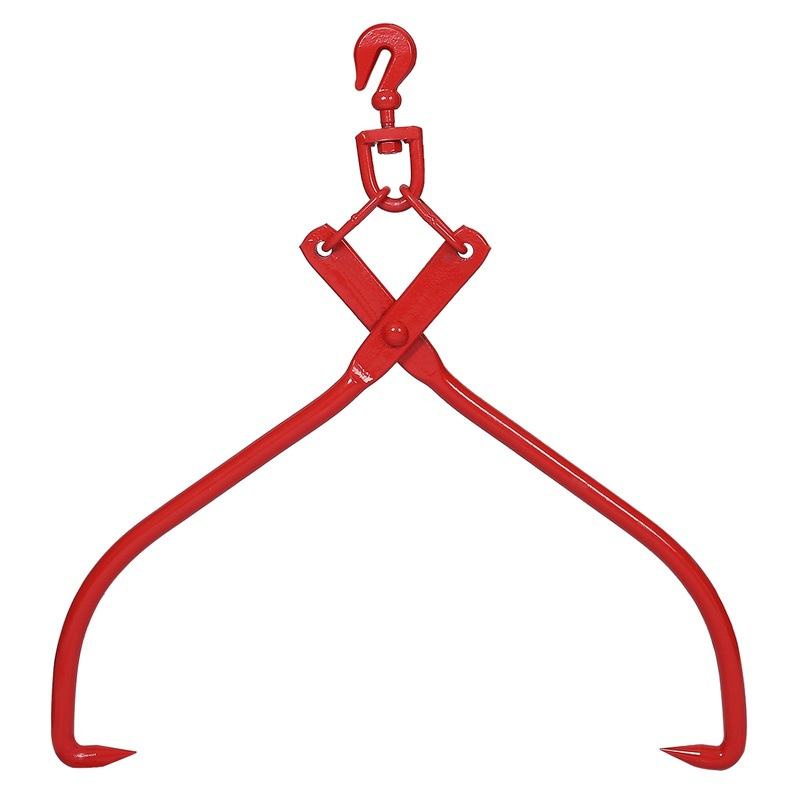 32 in Log Lifting Tongs Heavy Duty Grapple Timber Claw–Red