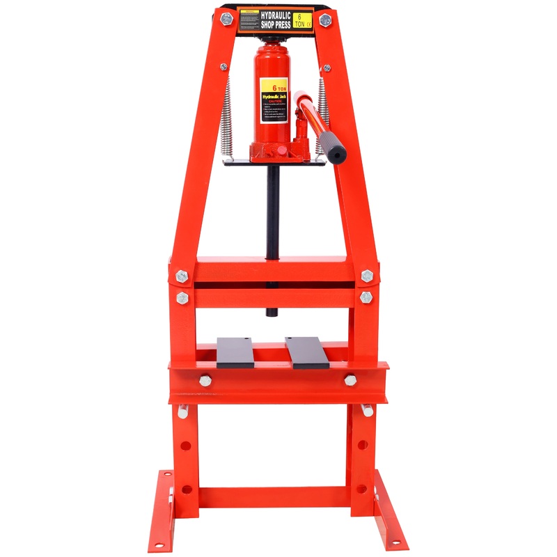 6-Ton Benchtop A-Frame Hydraulic Shop Press with Press Plates Garage Floor Adjustable–Red