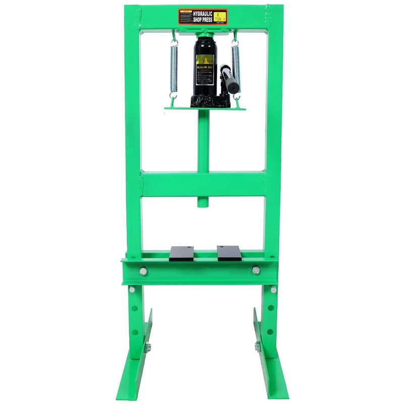 6 Ton Hydraulic Shop Press Benchtop H-Frame Garage Floor Press with Press Plates Adjustable Working Table Height–Green