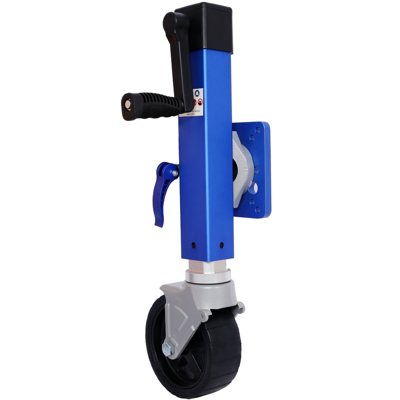 Heavy Duty Aluminum Trailer Jack for Use On 3 in. X 5 in. Tongue Max Load 1,800 Lbs–Blue