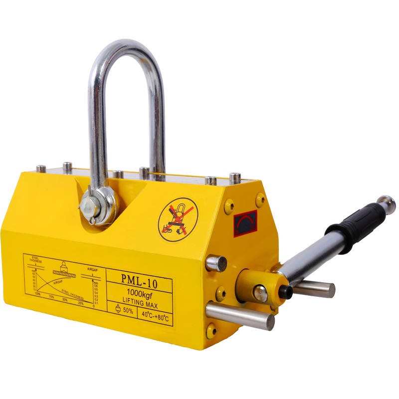 Permanent Magnetic Lifting with Release 2200lbs/1000kg Heavy Duty Magnet 2.5 Safety Factor Neodymium & Steel