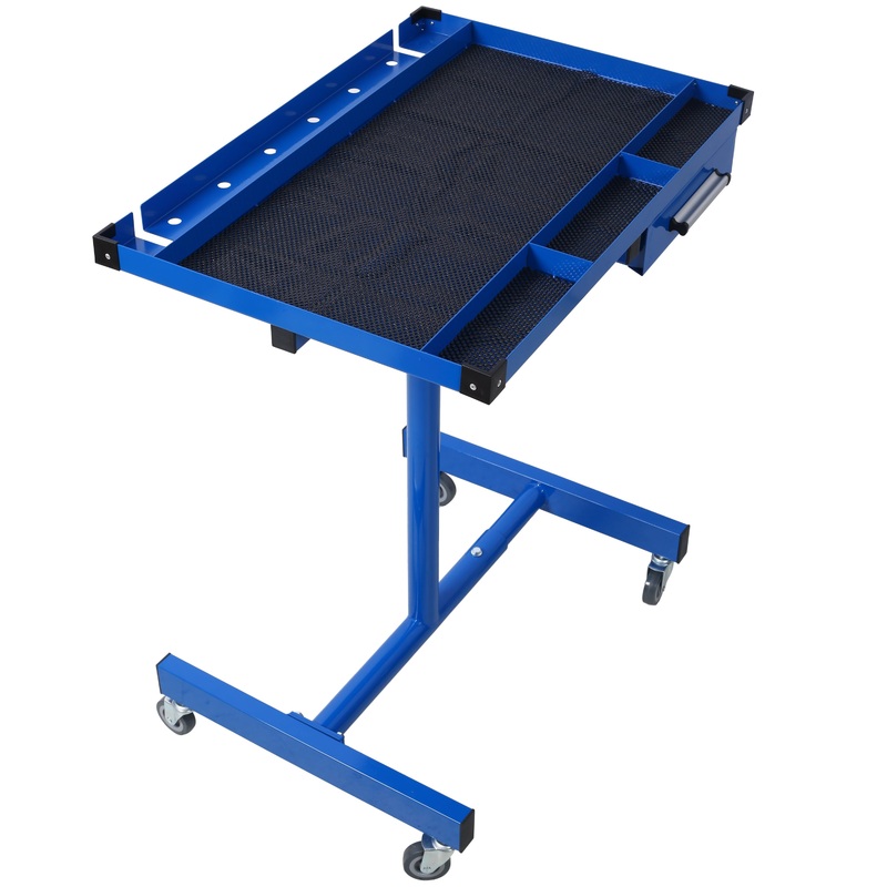 Adjustable Tear Down Work Table with Drawer Portable 220 Pound Capacity–Blue
