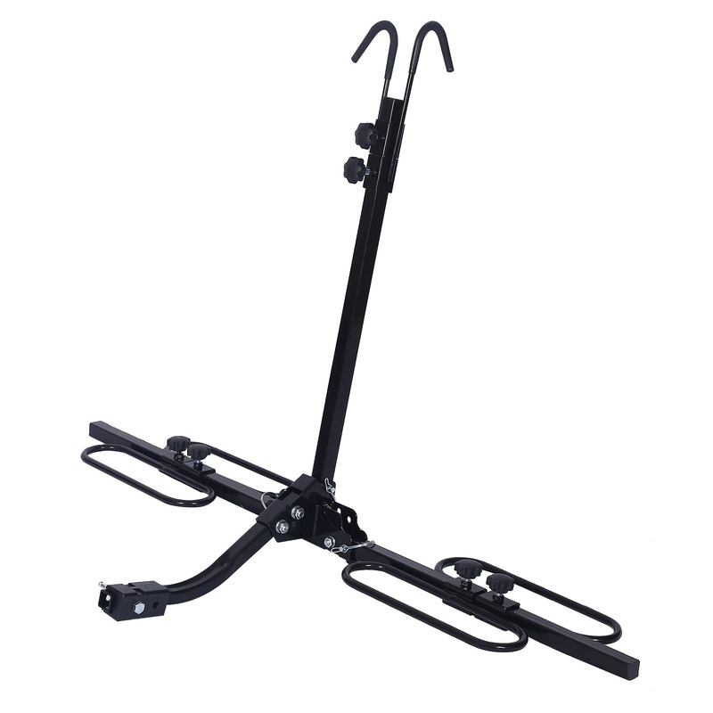2 Bike Carrier Platform Hitch Rack Bicycle Rider Mount Fold Receiver 2′–Black